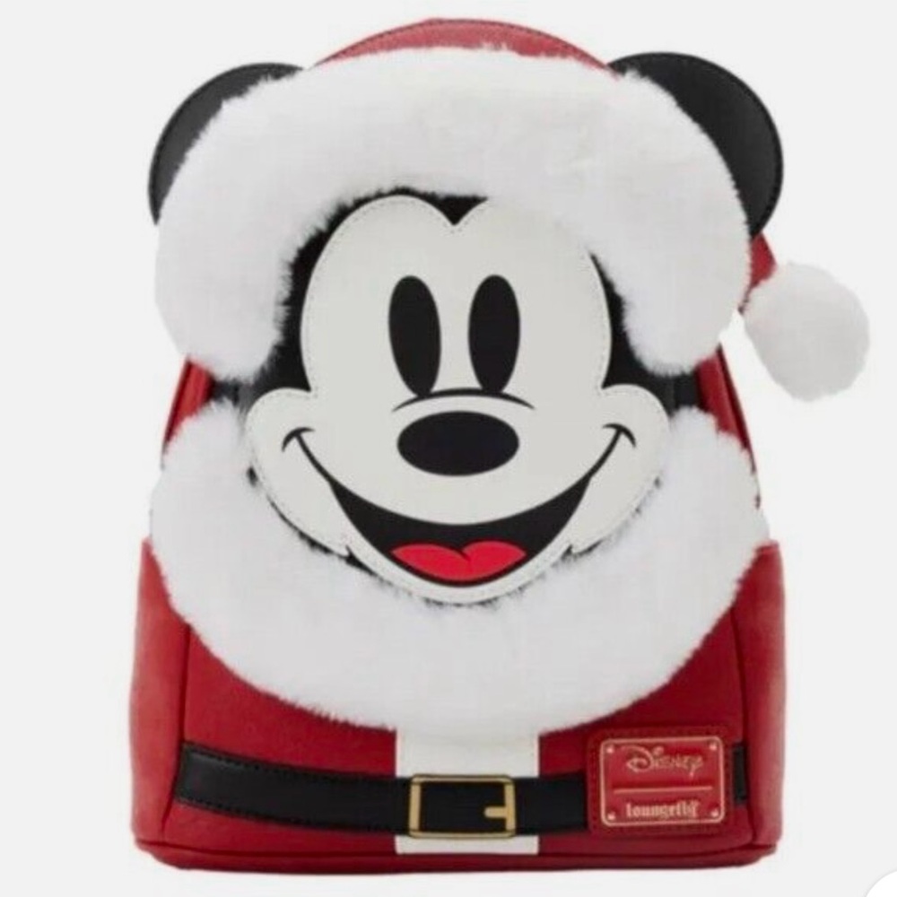 Loungefly Disney Parks Santa Mickey Mouse mini backpack